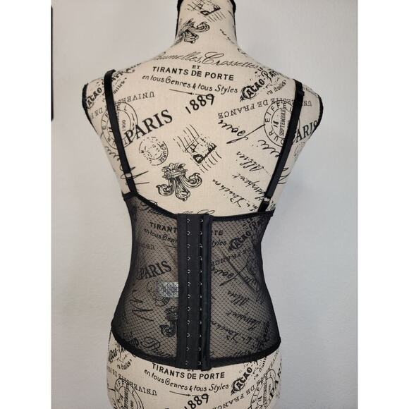 Rampage Lace Overlaid Corset Top SZ 34C Goth Ravewear Sheer Romantic Fairy Y2K - Picture 5 of 9